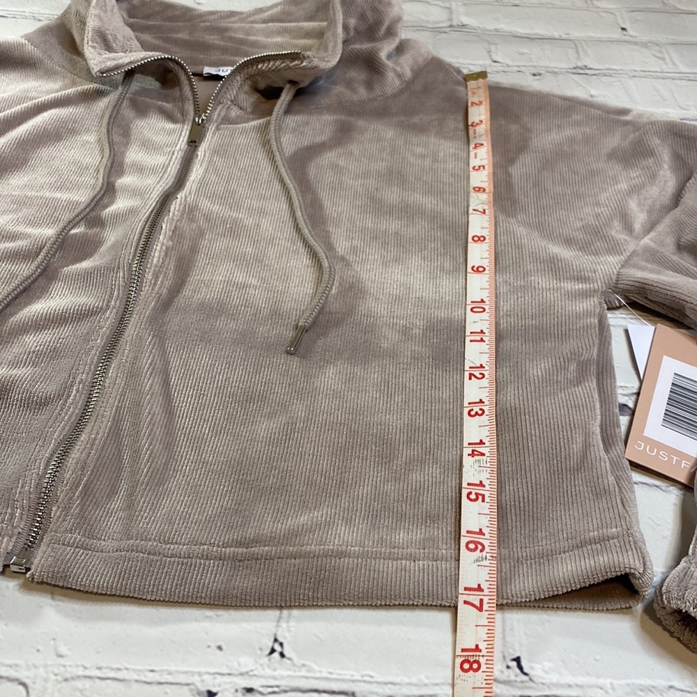 JustFab NWT Cozy Velour Zip Front Sweatshirt - Picture 12 of 16